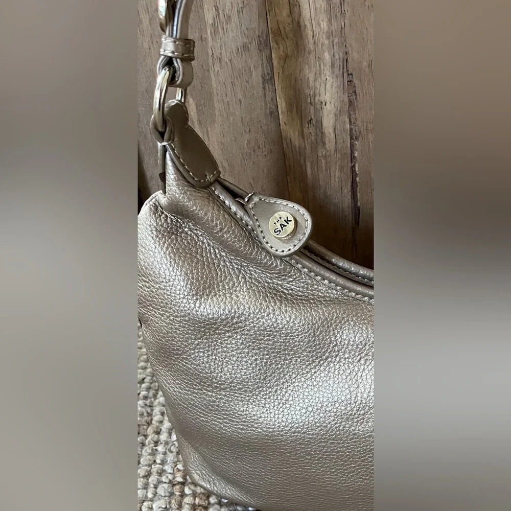 The Sak Metallic Taupe Hobo Shoulder Bag